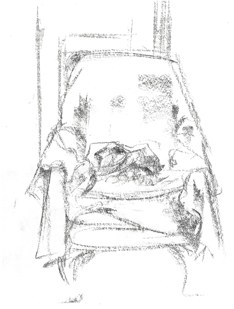 2023, fusain sur papier, 28 x 21 cm