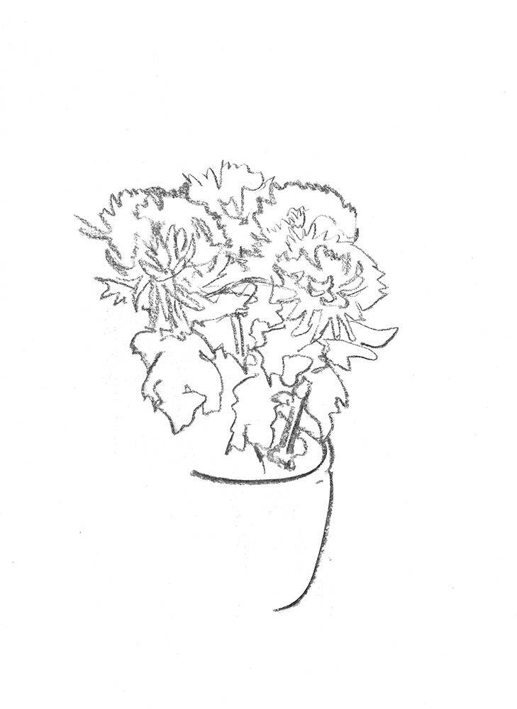 2021, fusain sur papier, 30,5x 38 m