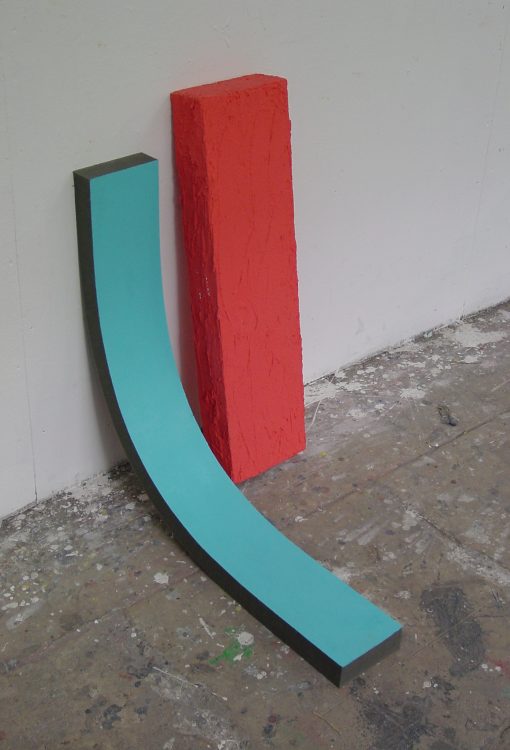 3 éléments, le mur, acrylique sur mousse, crepi coloré sur bois