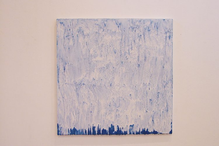 Toile bleu et banche fait à base de beurre