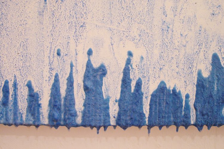 Toile bleu et banche fait à base de beurre