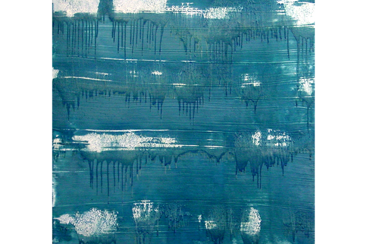 Toile bleu et banche fait à base de beurre