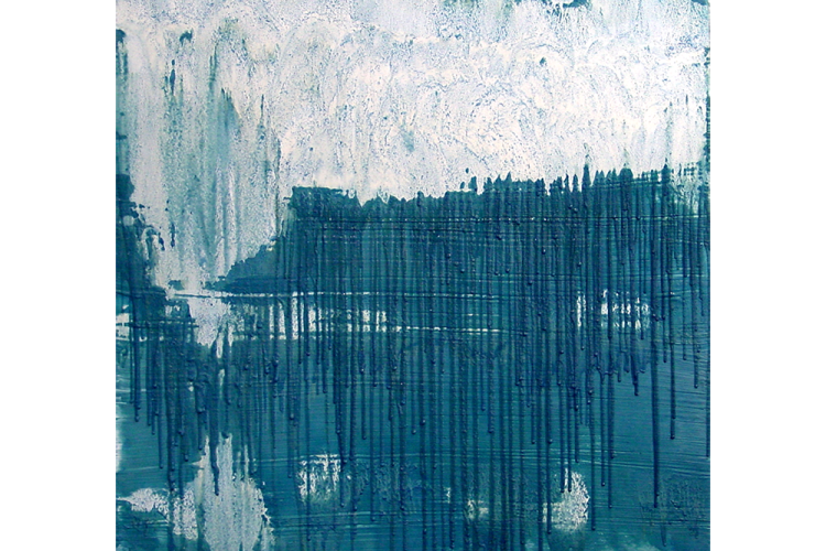 Toile bleu et banche fait à base de beurre